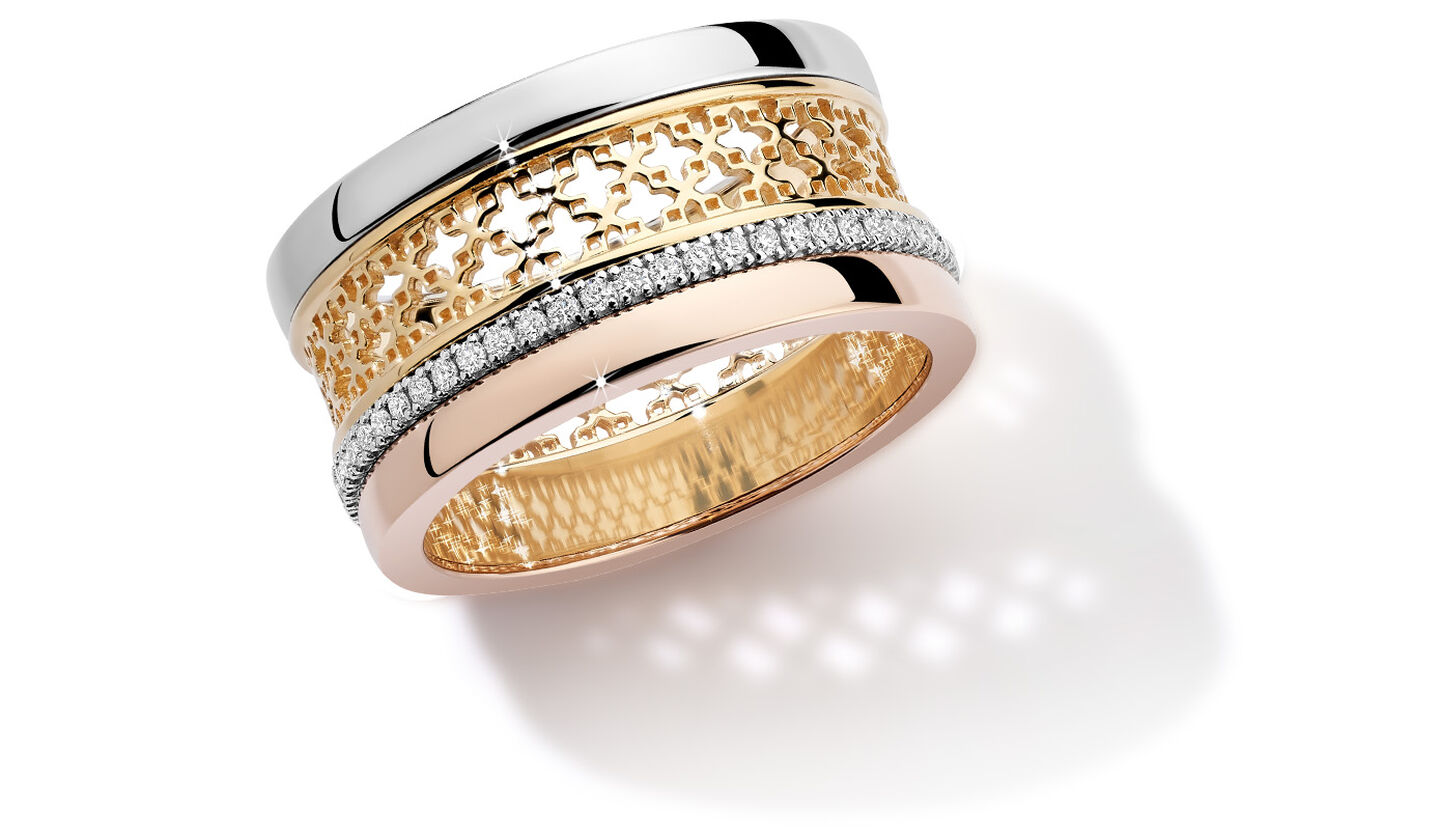 Bijoux Birks Tri Gold Ring