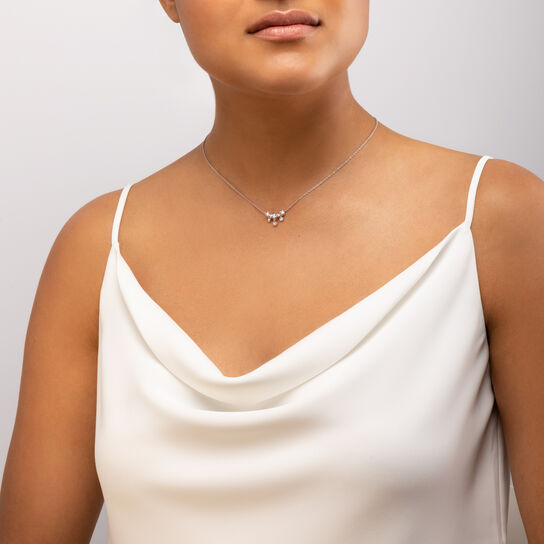 Diamond Bezel Small Drop Necklace image number 1