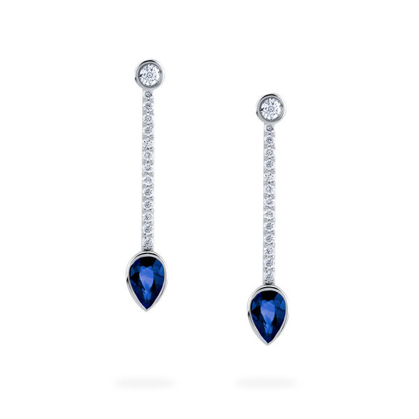 Sapphire and Diamond Drop Earrings