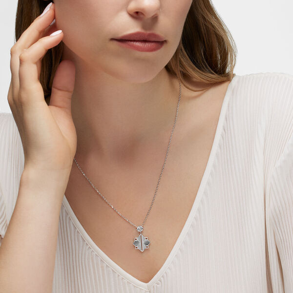 Guilloché Sterling Silver Drop Pendant