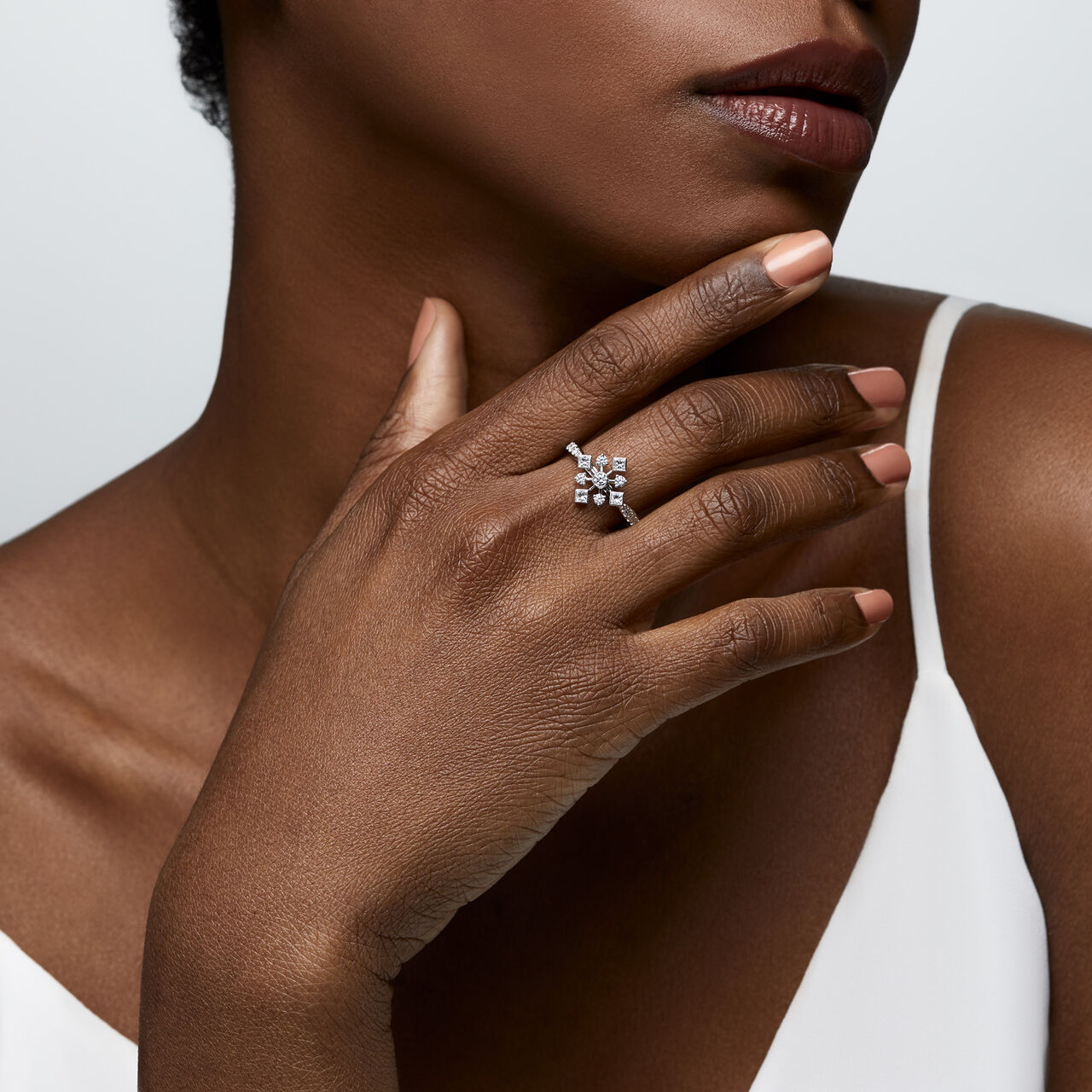 Birks Snowflake Diamond Ring 450016921507 on Model image number 1