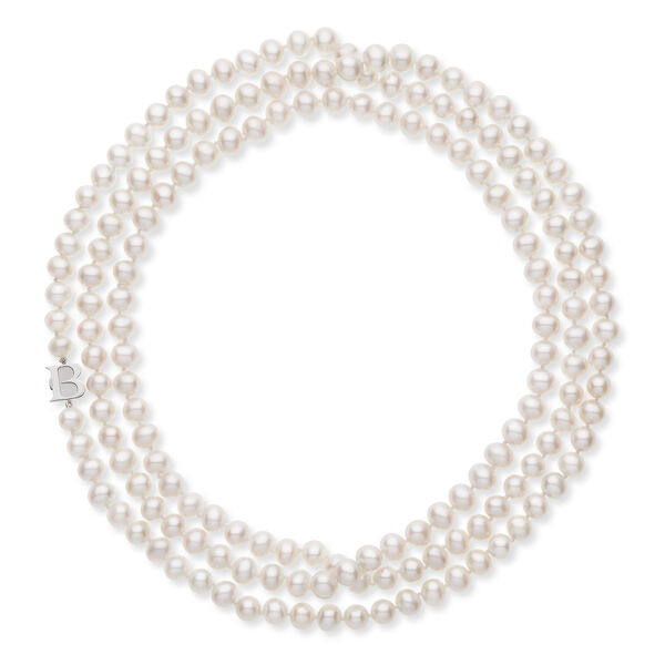 7.5-8 mm Silver Cultured Freshwater Pearl Necklace