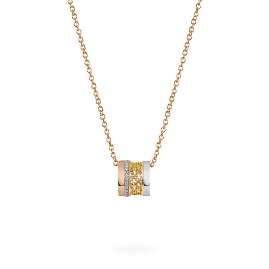 Birks Dare to Dream Tri-Gold Diamond Pendant Necklace image number 0