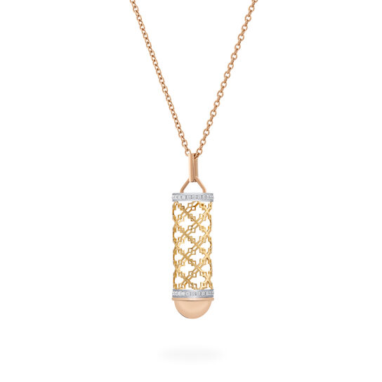 bijoux birks dare to dream yellow rose and white gold message pendant image number 4