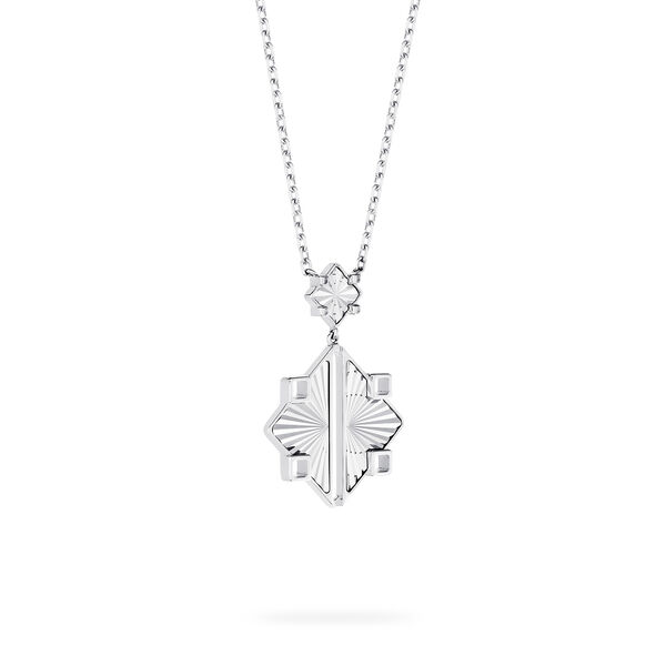 Guilloché Sterling Silver Drop Pendant