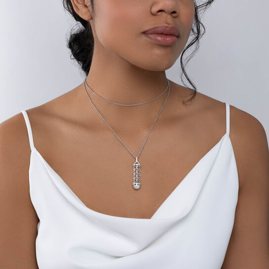 Diamond Message Pendant, White Gold image number 2