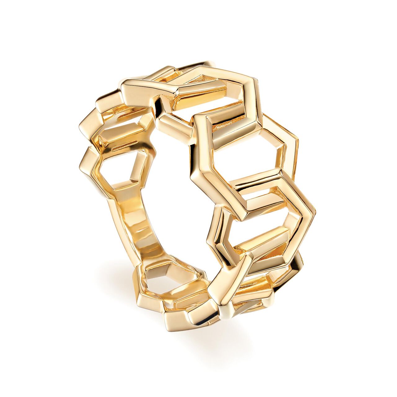Yellow Gold Link Ring image number 1