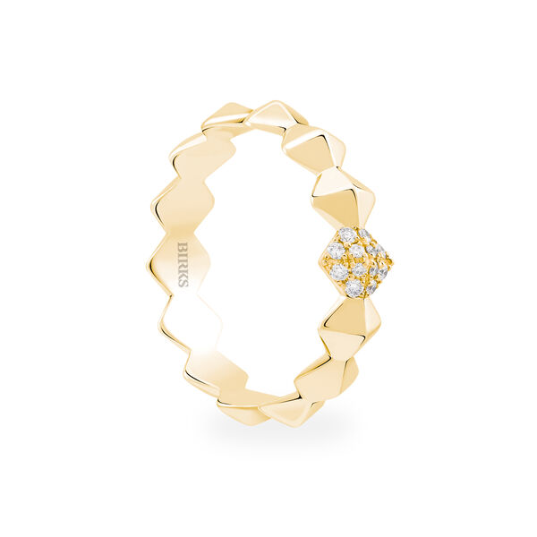 Bague empilable en diamants Rock & Pearl, Or jaune