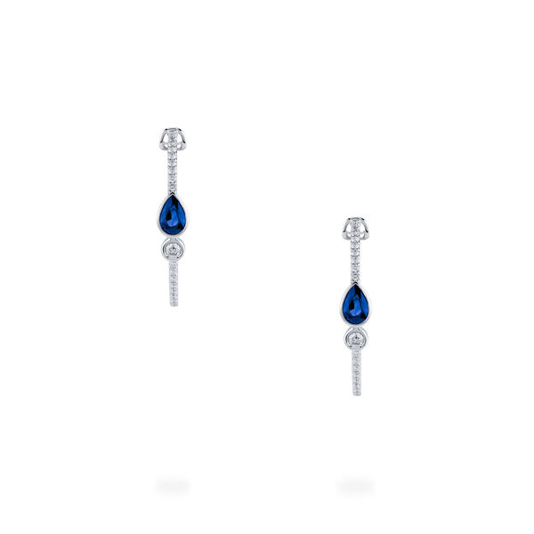 Sapphire and Diamond Hoop Earrings