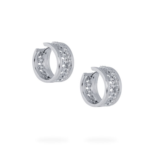 Diamond Huggie Earrings, White Gold image number 3