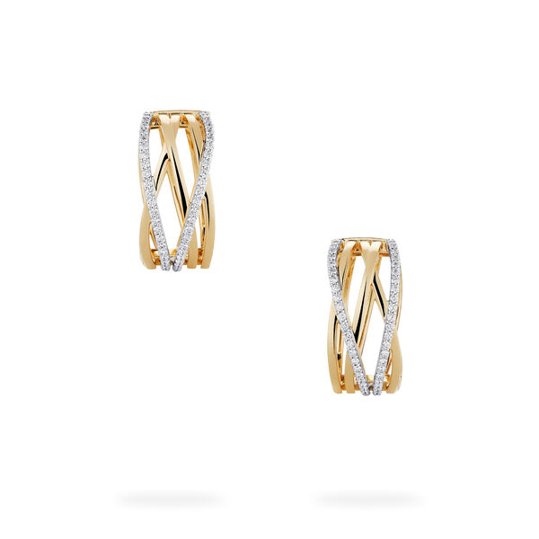 Diamond and Yellow Gold Earrings, Large