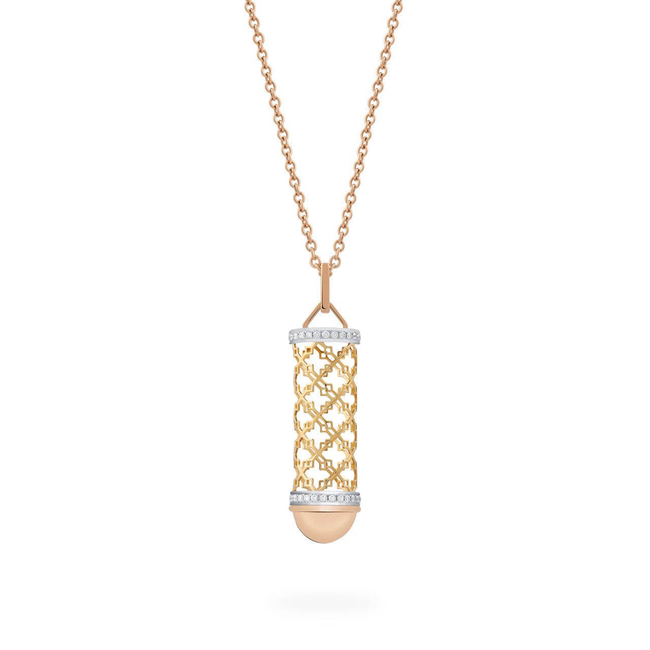 bijoux birks dare to dream yellow rose and white gold message pendant image number 0