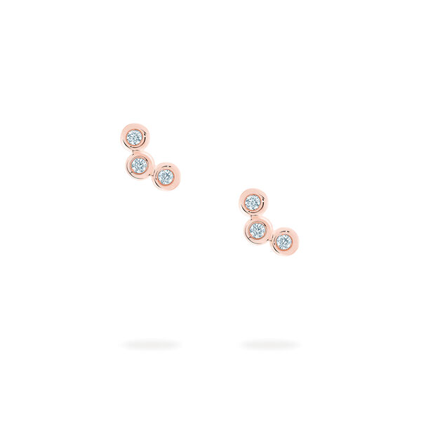 Boucles d'oreilles courtes en diamants Splash, or rose