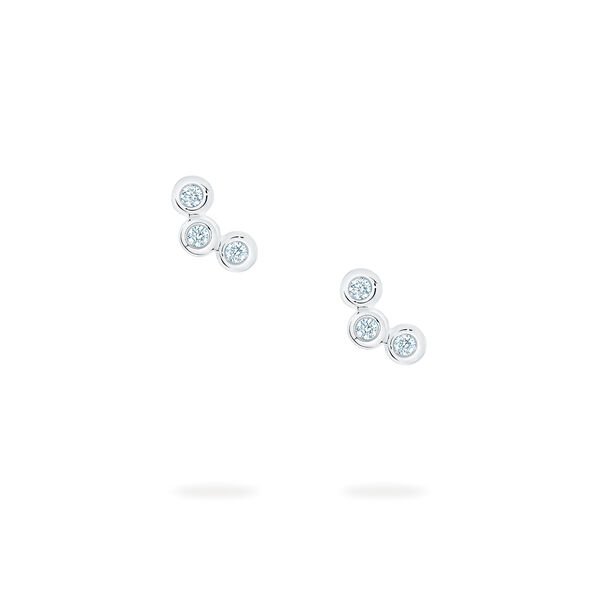 Boucles d'oreilles courtes en diamants Splash, or blanc