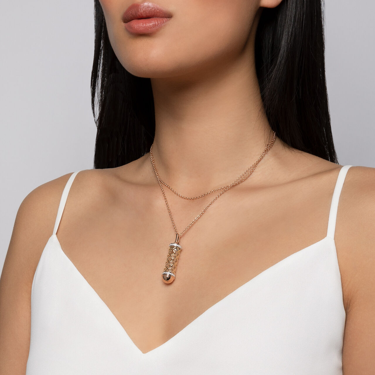 Diamond Message Pendant, Tri-Gold image number 3
