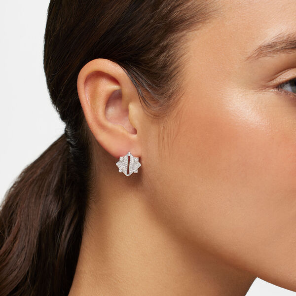 Boucles d'oreilles en or blanc et diamant