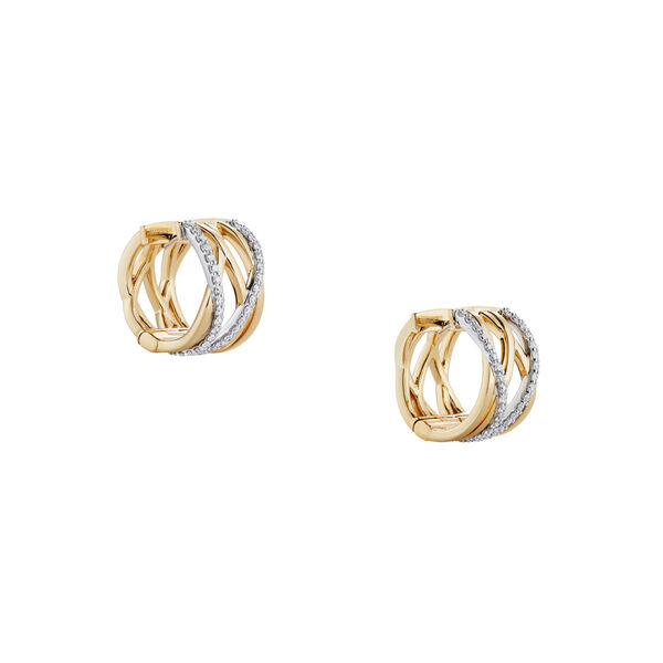 Diamond and Yellow Gold Earrings, Small