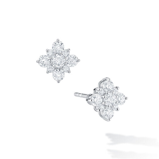bijoux birks snowflake cluster diamond stud earrings image number 0