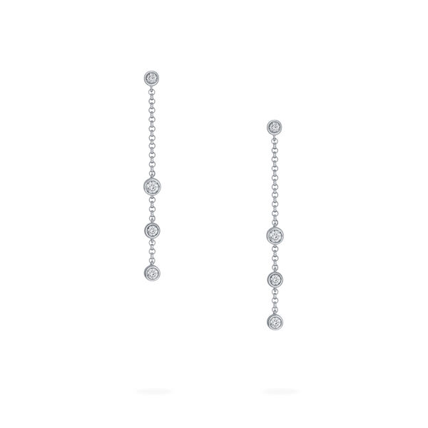 Diamond Bezel Drop Earrings