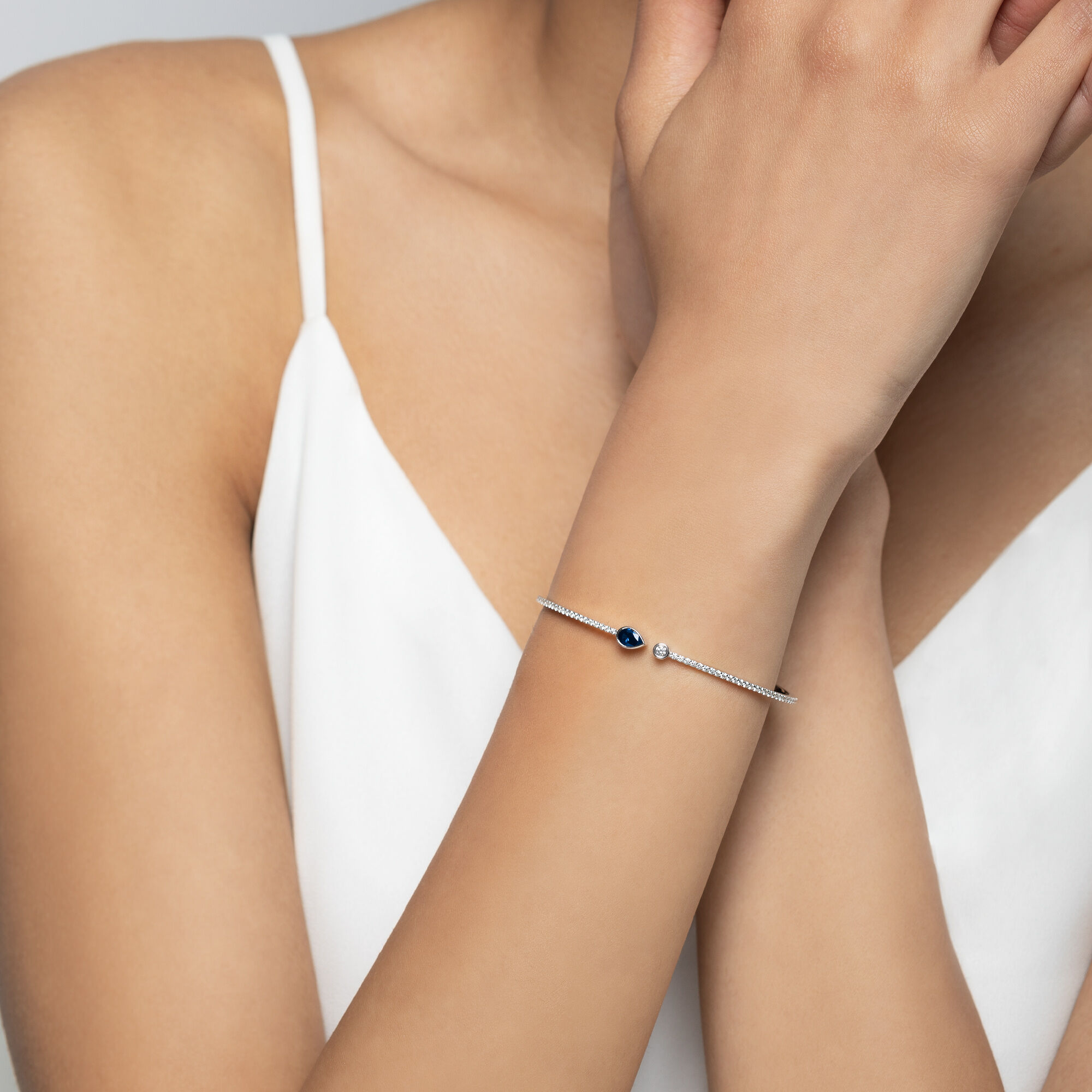 Sapphire shop bangle bracelet