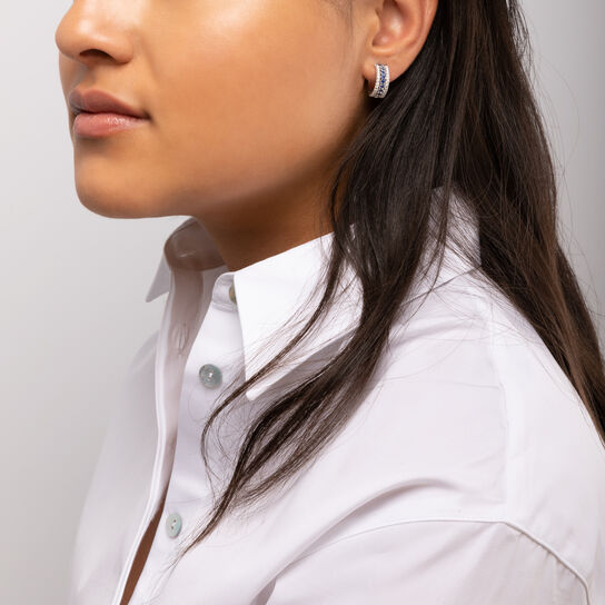 Sapphire and Diamond Huggie Earrings image number 1
