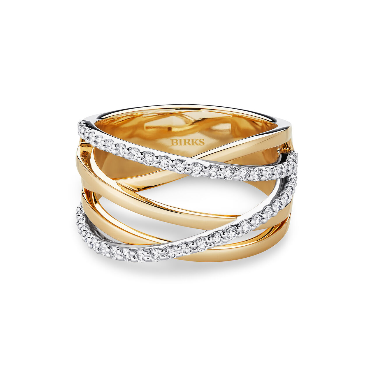 Birks Rosée du Matin Diamond and Yellow Gold Ring - Front image number 0