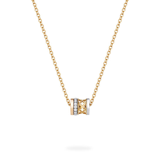 Birks Dare to Dream Small Tri-Gold Diamond Pendant Necklace image number 0