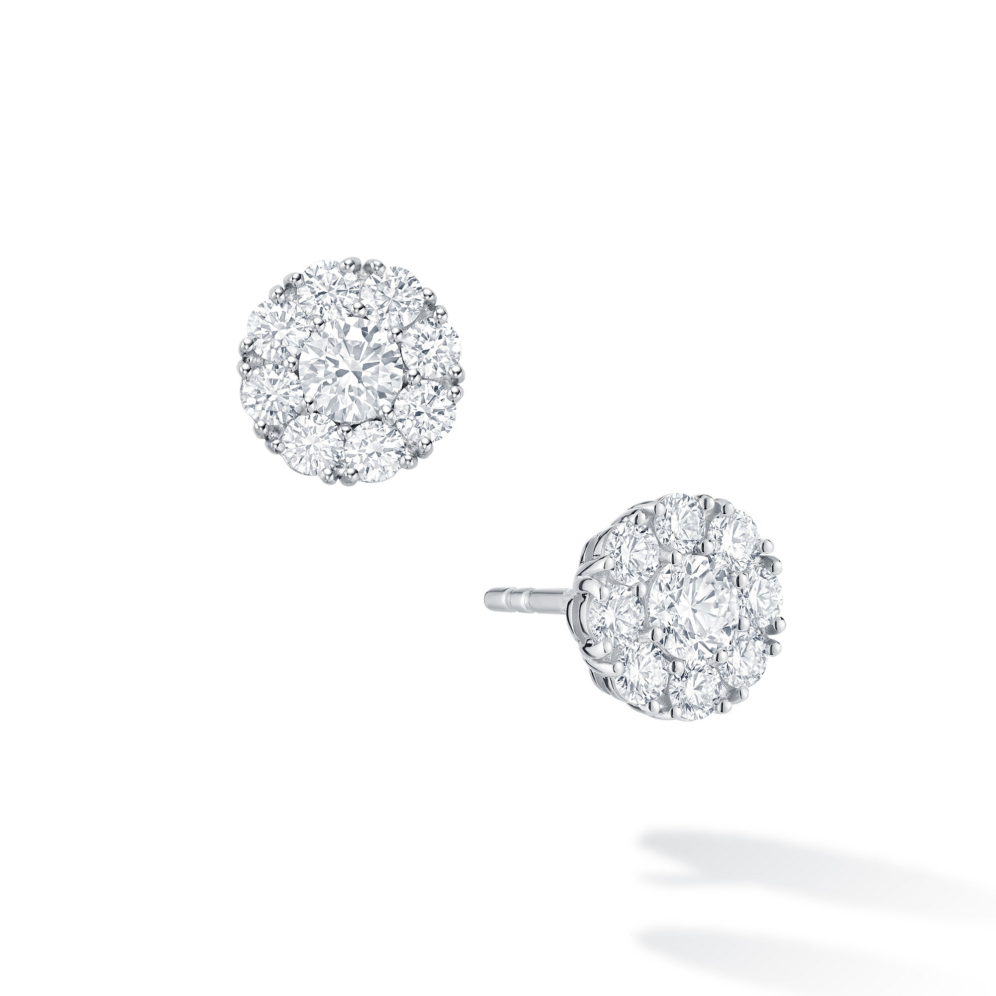 White gold circle stud earrings on sale