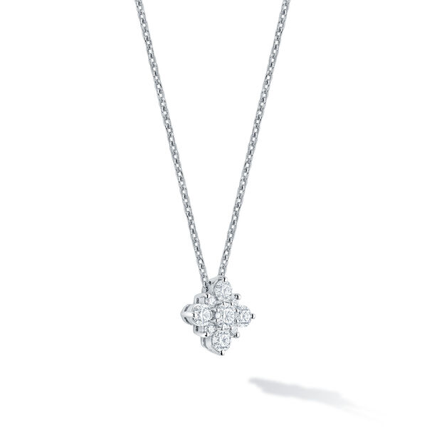 Pendentif en grappe de diamants carrée, grande