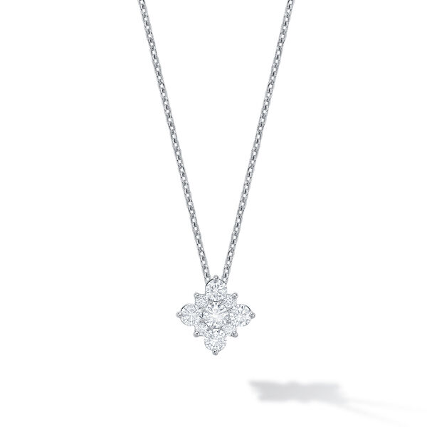 Pendentif en grappe de diamants carrée, grande