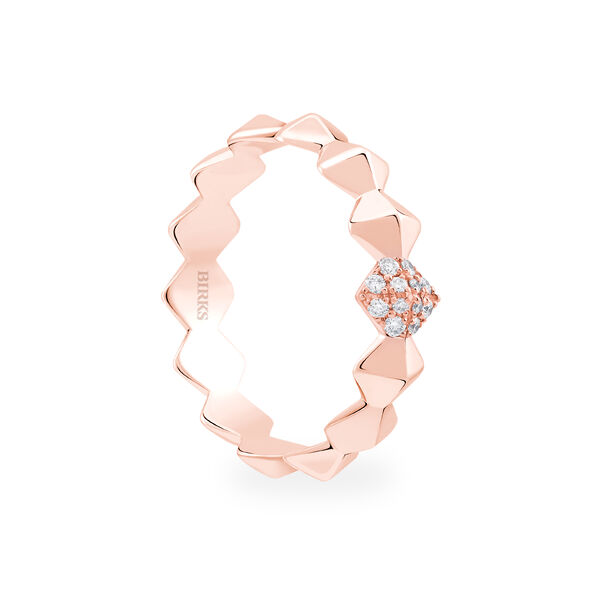 Bague empilable en diamants Rock & Pearl, Or rose