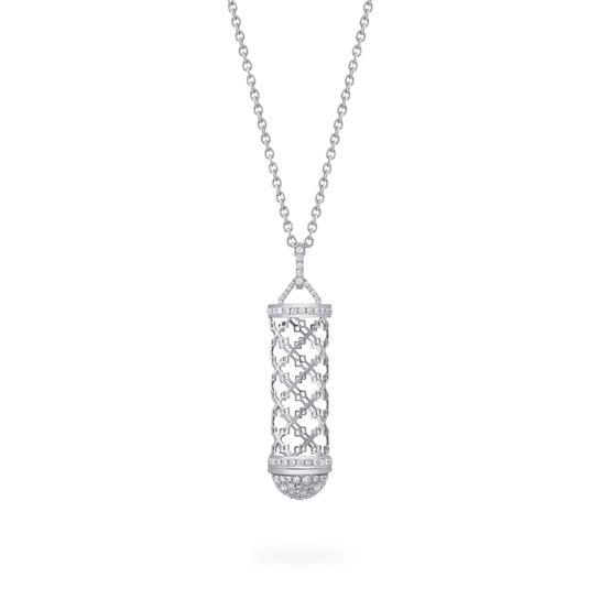bijoux birks dare to dream white gold message pendant image number 0