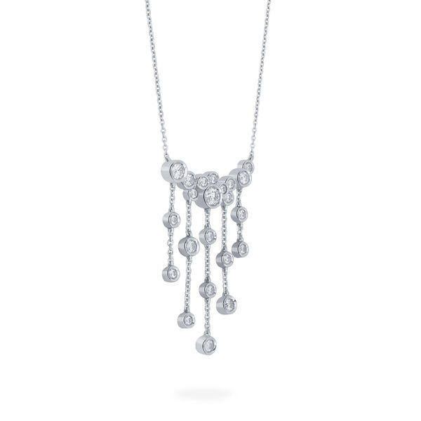 Diamond Bezel Large Drop Necklace