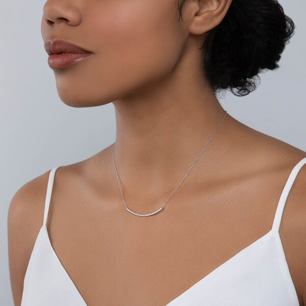 Diamond Curved Bar Necklace