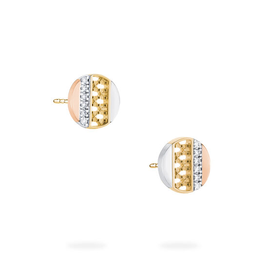 Birks Dare to Dream Tri-Gold Disc Earrings image number 2