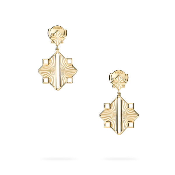 Guilloché Yellow Gold Drop Earrings