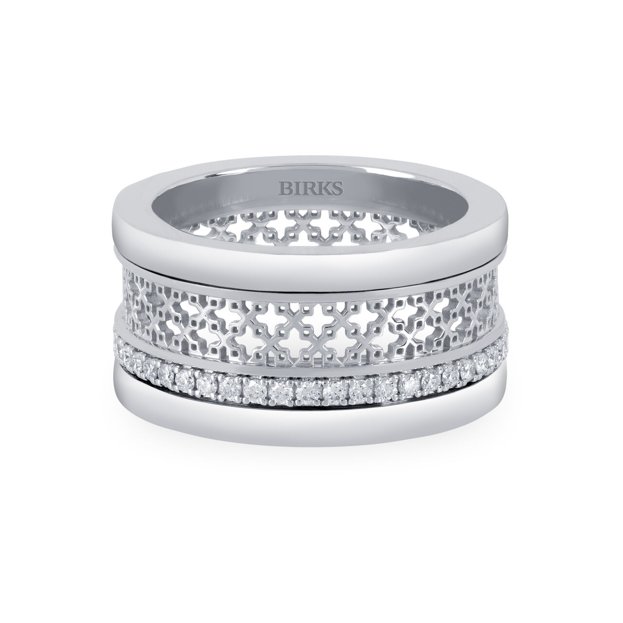 bijoux birks muse dare to dream white gold diamond stacked ring image number 0