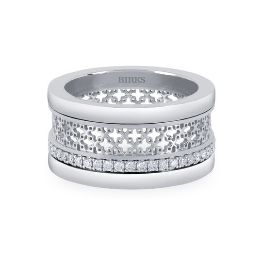 bijoux birks muse dare to dream white gold diamond stacked ring image number 0