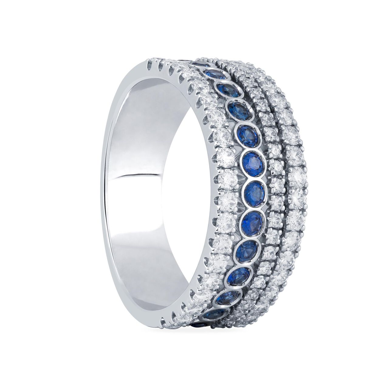 Sapphire and Diamond Band Ring image number 2