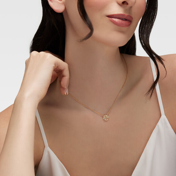 Guilloché Yellow Gold Pendant, X-Small