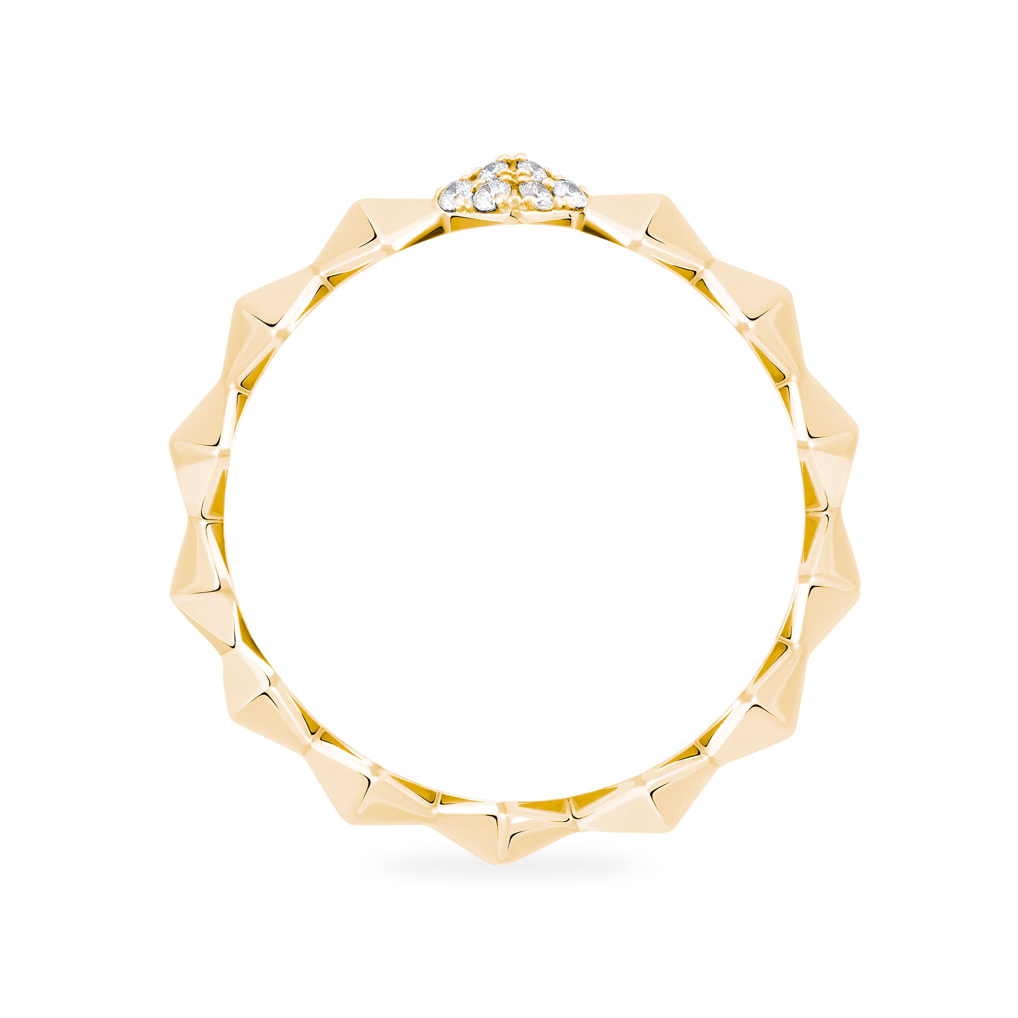 Stackable Diamond Rock Pearl Ring Yellow Gold Birks