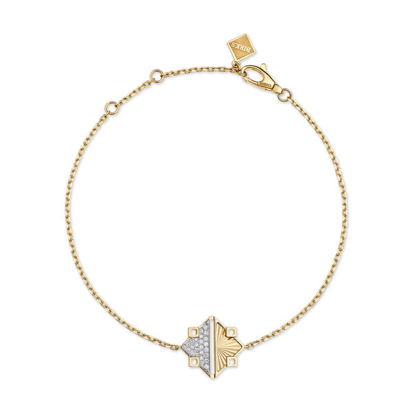 Bracelet en or jaune guilloché et diamants, petit