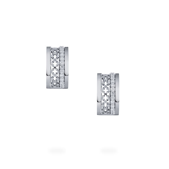 Diamond Huggie Earrings, White Gold image number 2