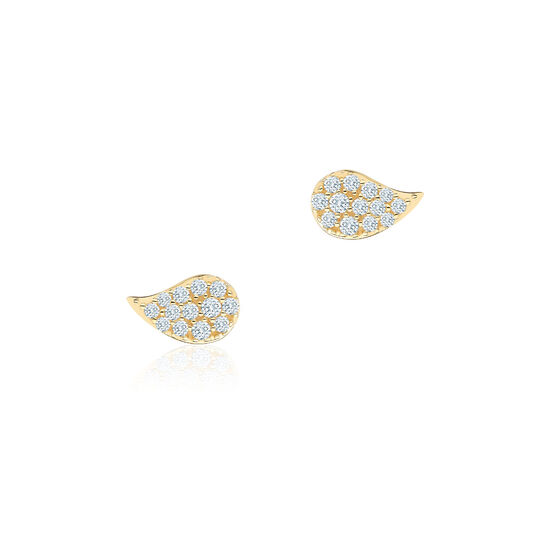bijoux birks petale yellow gold and diamond stud earrings image number 0
