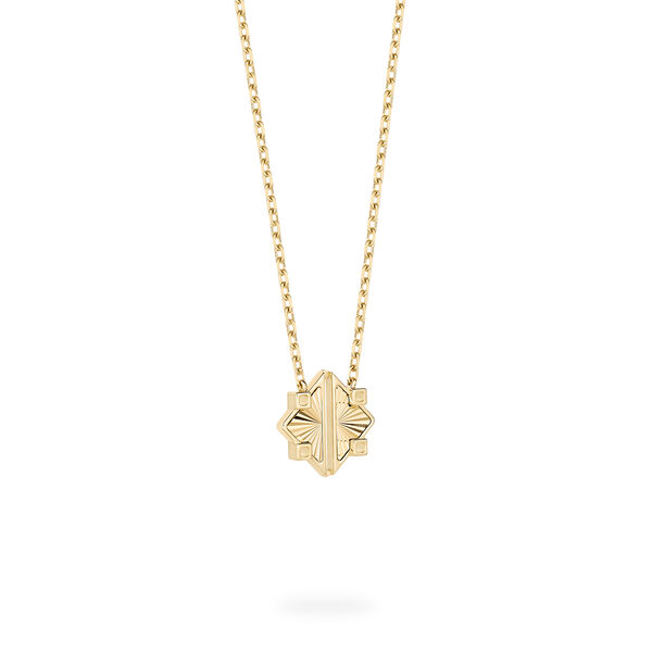 Guilloché Yellow Gold Pendant, X-Small