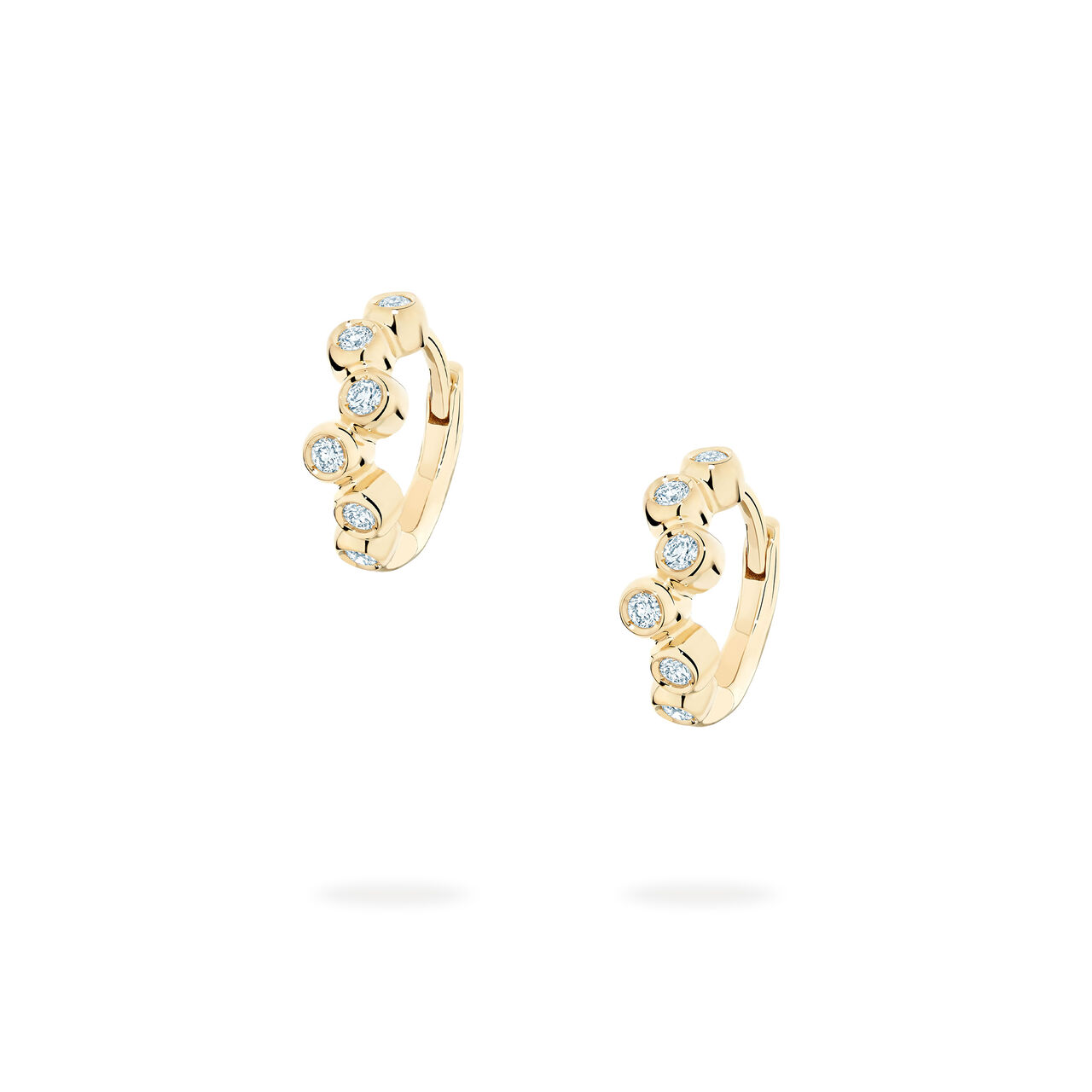 bijoux birks iconic yellow gold and diamond splash huggie earrings image number 0