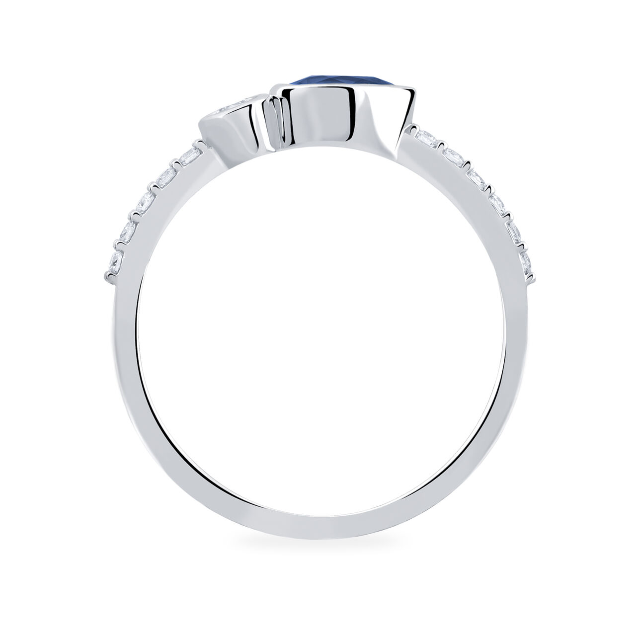 Splash Diamond and Sapphire Band Ring image number 3