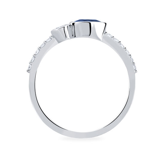Splash Diamond and Sapphire Band Ring image number 3