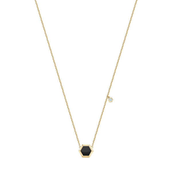 Onyx pendant with diamond accent