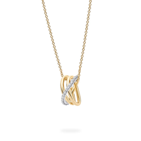 Three-Row Gold Hoop Pendant